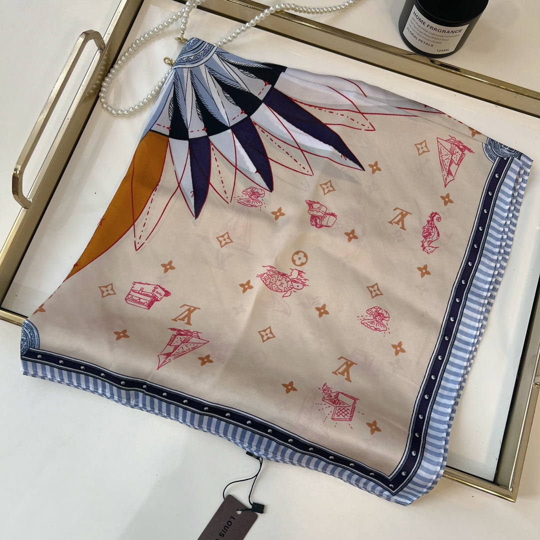 Modern Classic: Fashion Silk Scarf – Your Go-To Accessory for Trendy, (All-Match) Looks