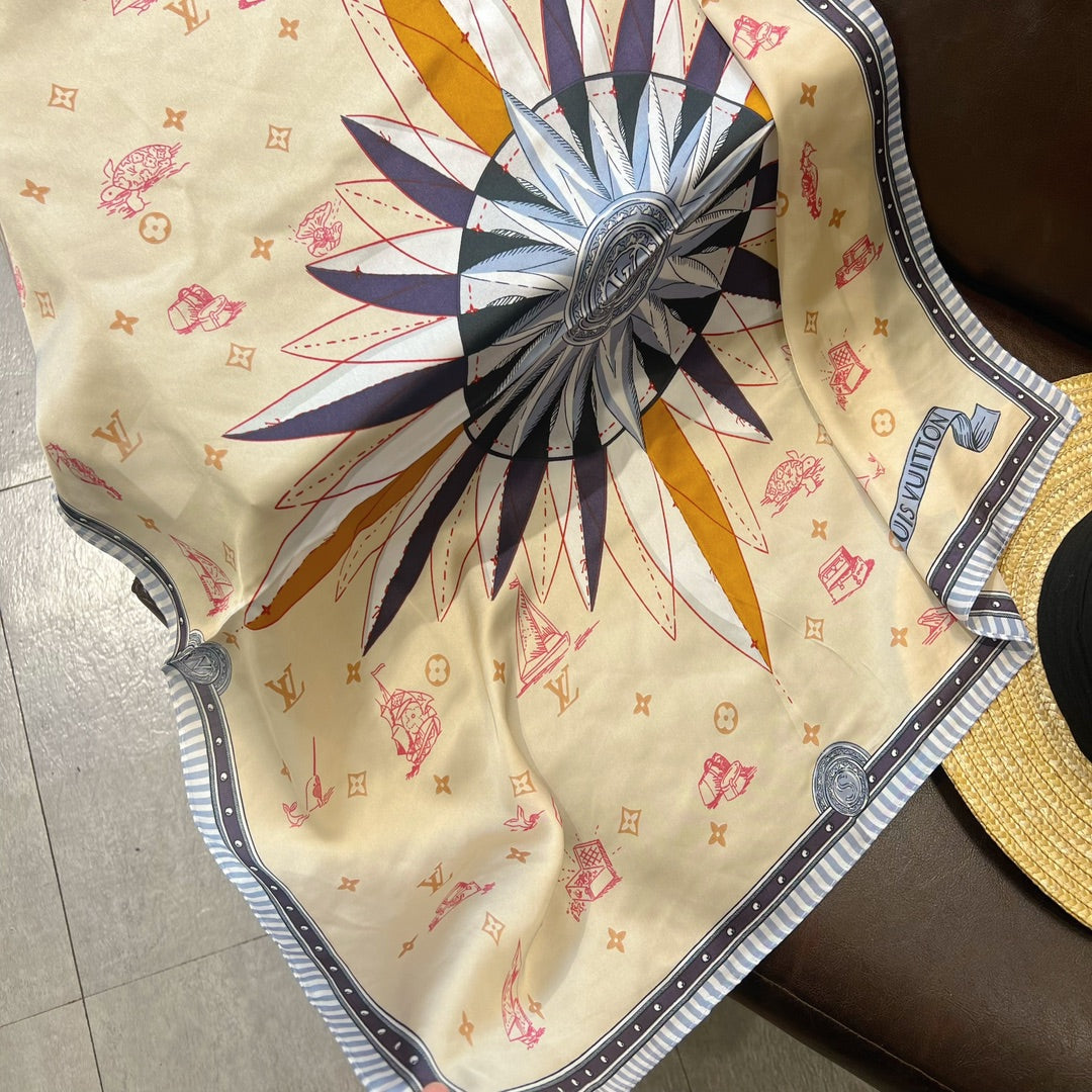 Modern Classic: Fashion Silk Scarf – Your Go-To Accessory for Trendy, (All-Match) Looks